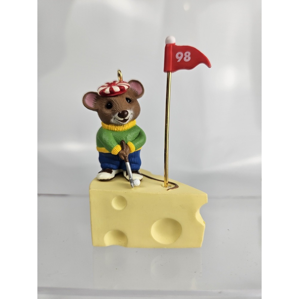 Set Of 2 Hallmark 1998 Keepsake Ornaments In Boxes Animal Kitty Deer Mouse Golf - Picture 3 of 12